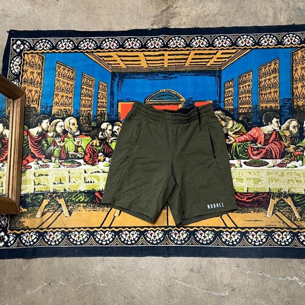 NOBULL Olive green performance shorts men S Stretchy athletic sportswear running